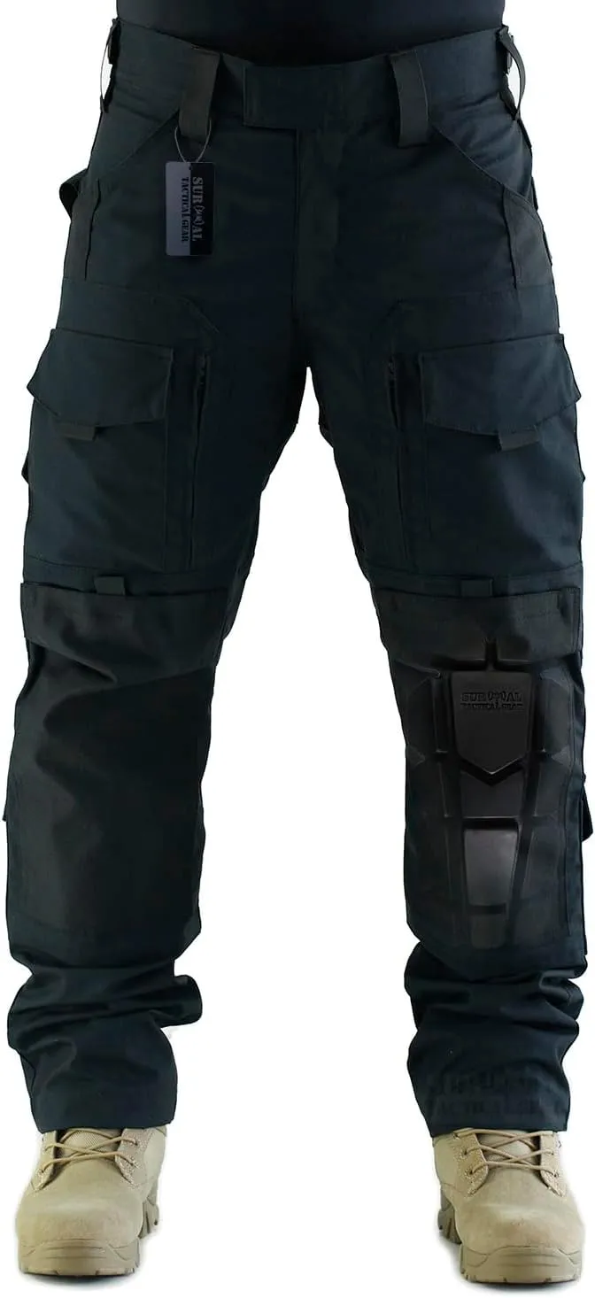 Breathable Ripstop Fabric Pants Military Combat Multi-Pocket Molle Tactical Pants with EVA Knee Pads