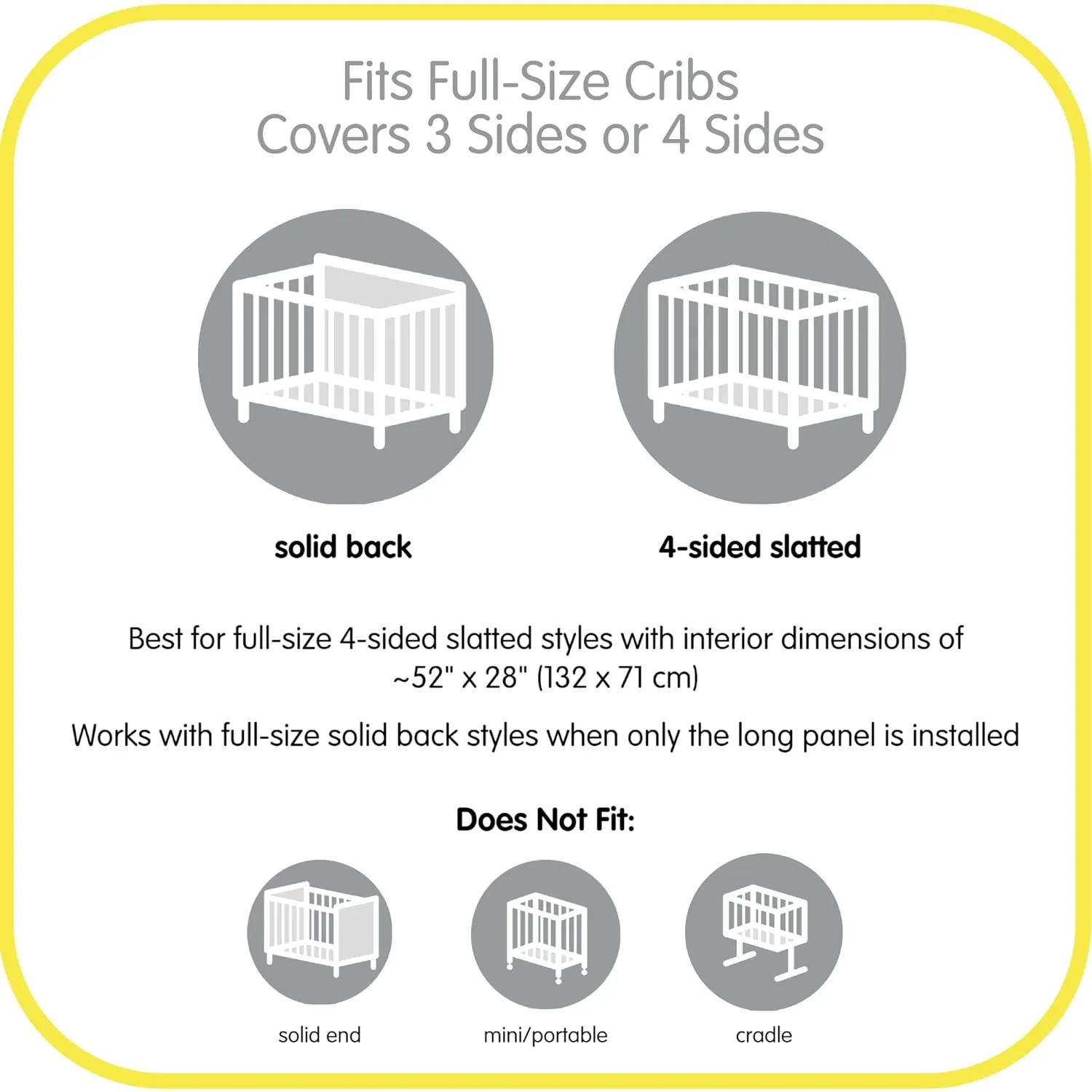 BreathableBaby Breathable Mesh Liner for Full-Size Cribs, Sheer Deluxe 5mm Mesh, Scallops (Size 4FS Covers 3 or 4 Sides)