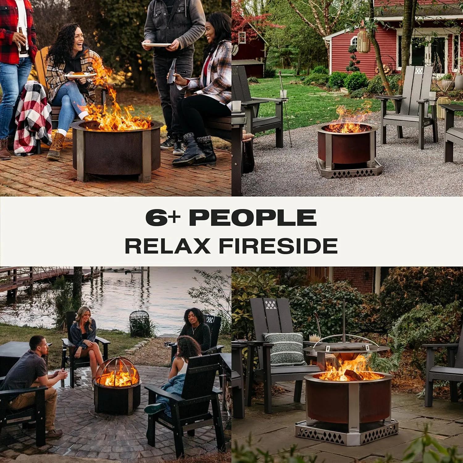 Breeo Smokeless FIrePit (X Series 24, Corten Steel) - 27.5" Smokeless Fire Pit for Outside - 62 lbs - Ideal for Families - Compatible with Wide Range of Breeo Accessories - Gifts for Dad
