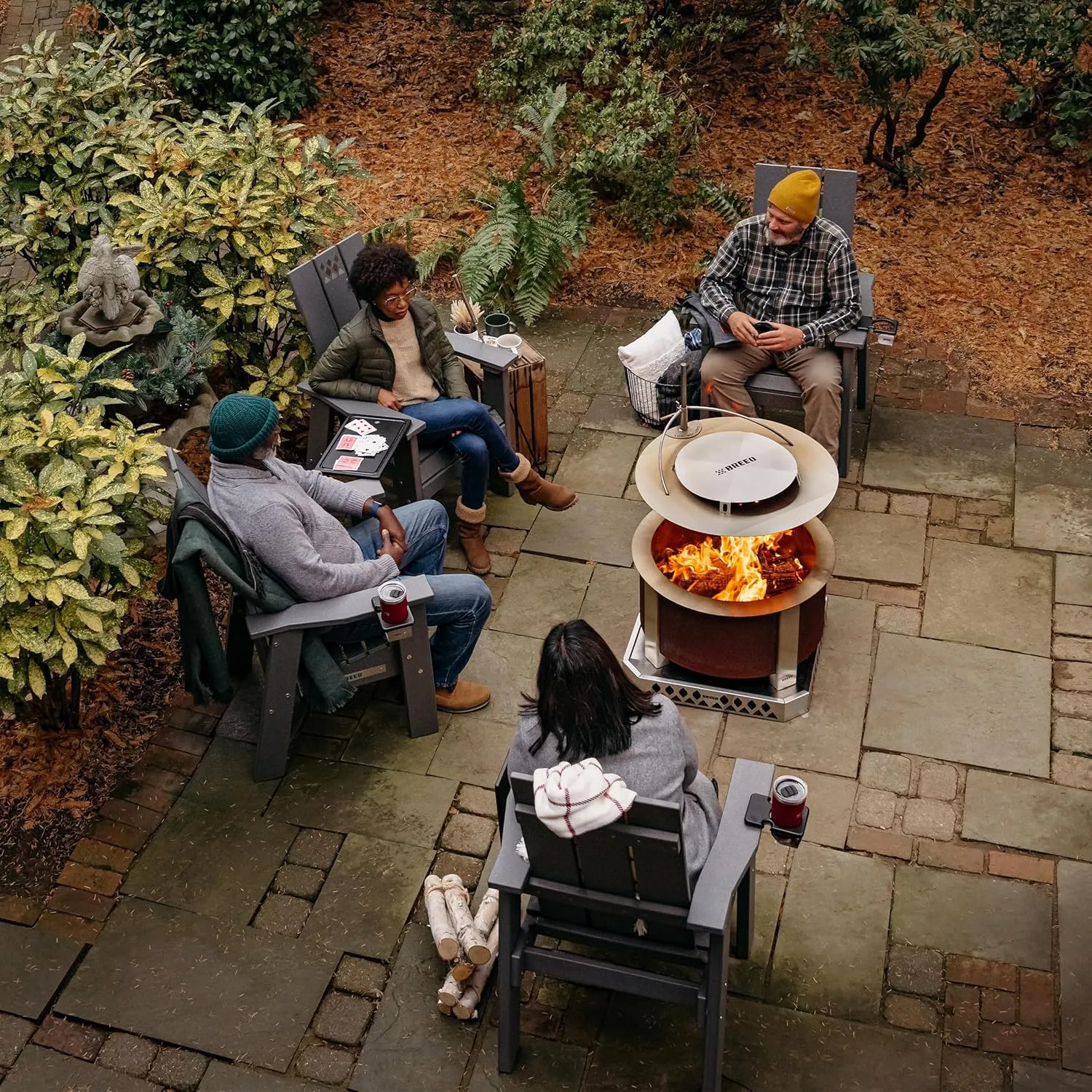 Breeo Smokeless FIrePit (X Series 24, Corten Steel) - 27.5" Smokeless Fire Pit for Outside - 62 lbs - Ideal for Families - Compatible with Wide Range of Breeo Accessories - Gifts for Dad