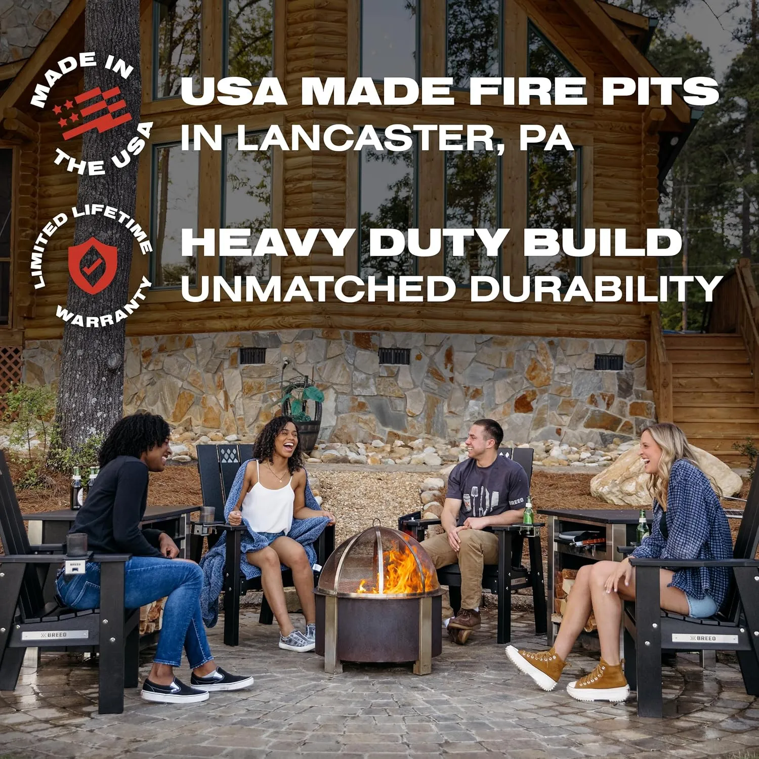 Breeo Smokeless FIrePit (X Series 24, Corten Steel) - 27.5" Smokeless Fire Pit for Outside - 62 lbs - Ideal for Families - Compatible with Wide Range of Breeo Accessories - Gifts for Dad