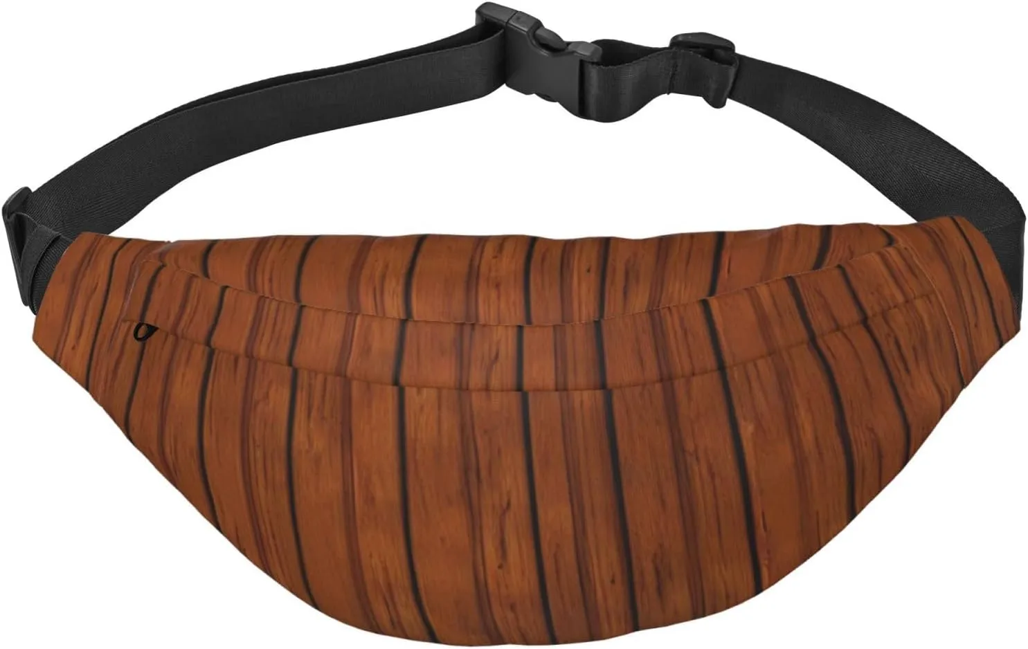 Brown Wood Pattern Men'S And Women'S Waist Pack, Crossbody Bag With Adjustable Belt For Running, Traveling, Sports, Hiking