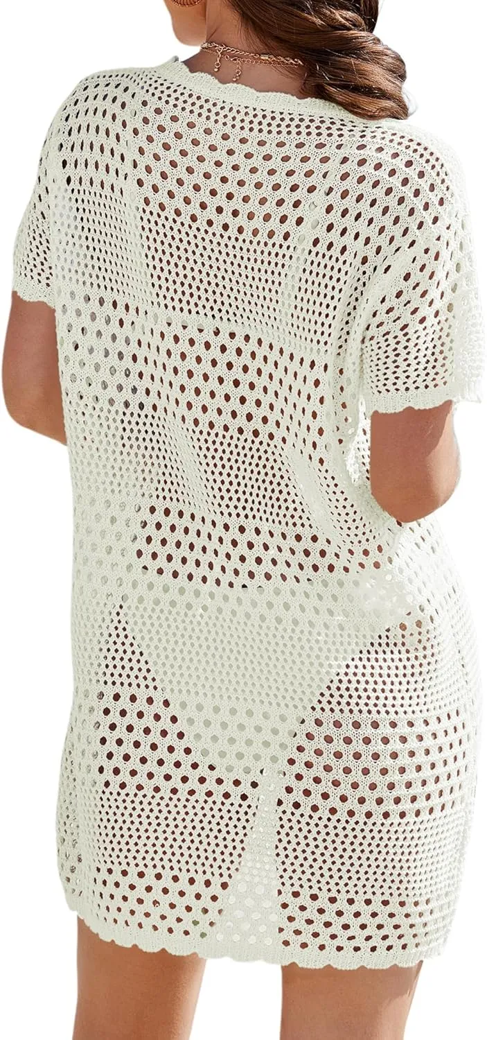Buauty Womens Swimsuits Coverup Bathing Suits Cover Ups Crochet Swim Suits Swimwear Bikini Beach Dresses 2025 Clothes