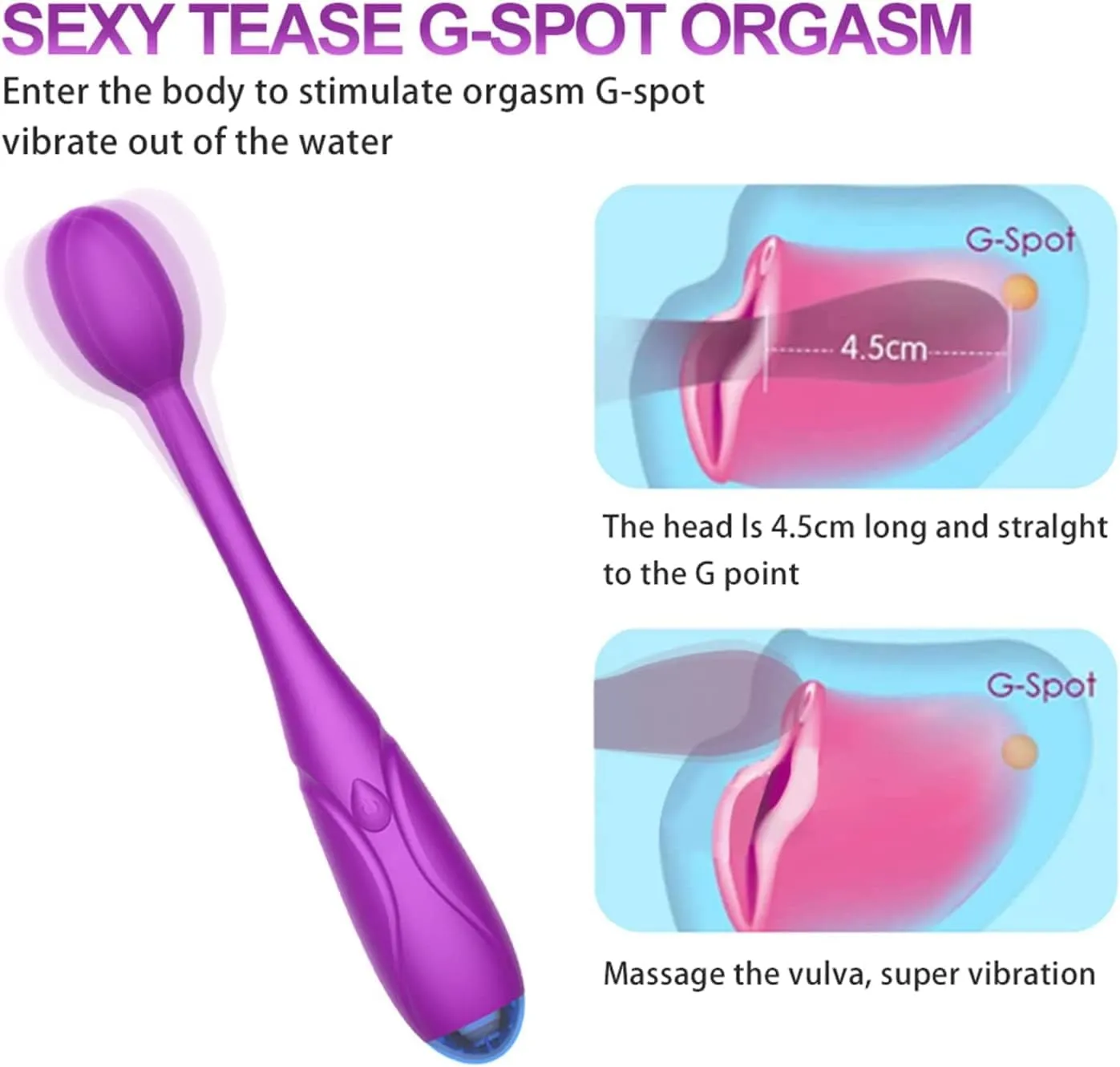 Bunny Shape Bullet Bullet Tool Powerful Mini Stick for Female Pleasure Travel Handbag Pocket Mini Personal Bullet Stick Portable Soft Toy Massage Ball for Body Relaxation K4R3, Purple