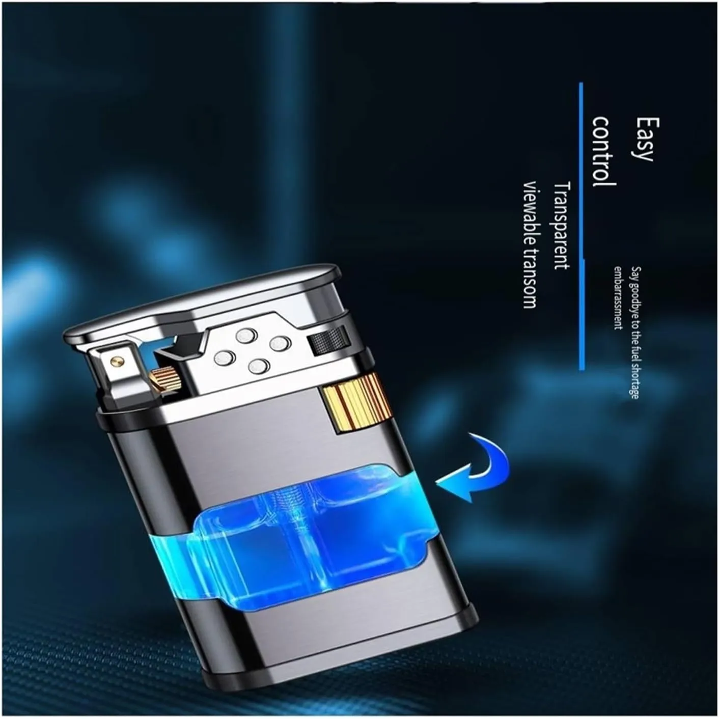 Butane Lighters With High Capacity Visual Gas Chamber - Jet Flame, Open Flame, Portable, Cigar Lighters - Refillable, Men's Gifts (Color: Soft Fire Flam)