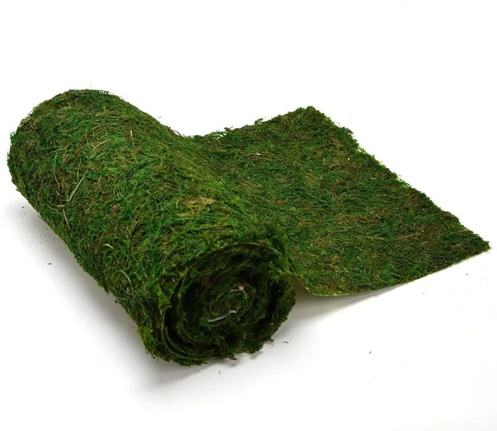 Byher Dried Moss Table Runner for Party Garden Decoration, Dark Green 30cm X 180cm ( 12" x 71" )