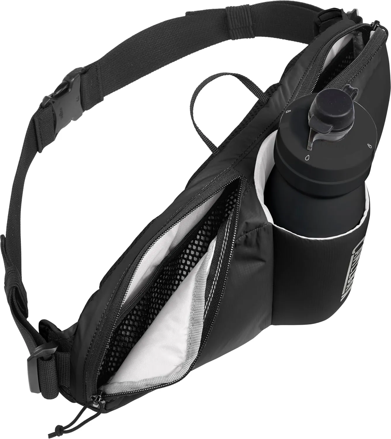CamelBak Podium Flow 2 Waist Pack for Mountain Biking, Gravel Cycling - Contains 21 oz Podium Dirt Series Bike Bottle, Black