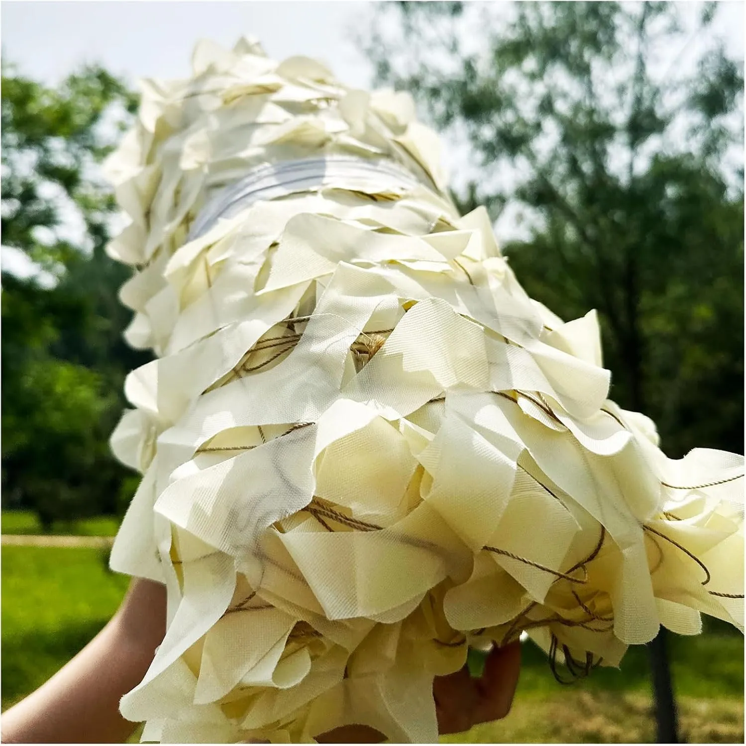 Camouflage Netting for Kids Den, 210d Oxford Polyester Beige Camo Net 3x3m 3x4m Kids Army Camouflage Net Sun Mesh Sunblock for Making Dens Around High Bed Cover Car Sunshade Shelter Tent Camping Hide