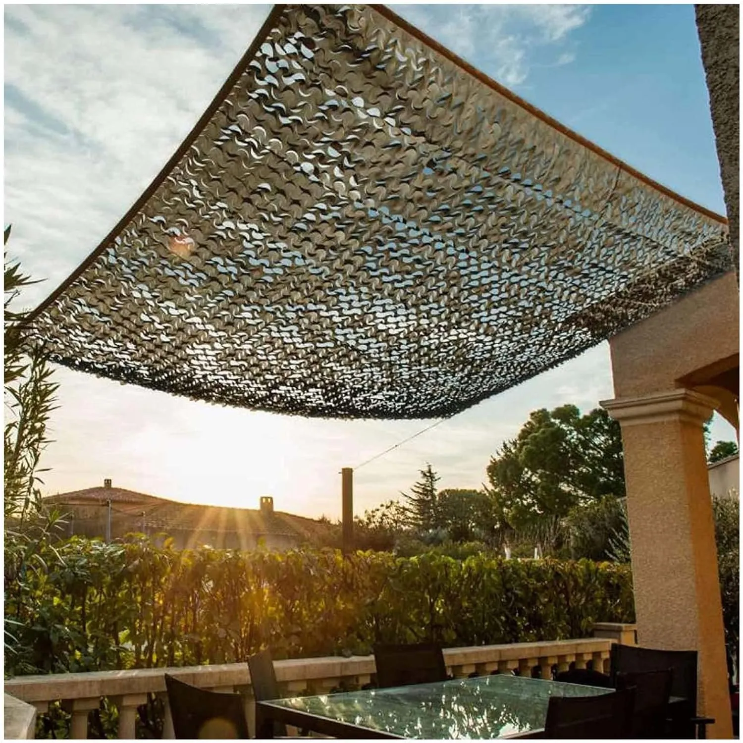 Camouflage Shade Netting, Large Bulk Roll Camo Net, Army Military Mesh, Grey Sun Protection Camouflage Net Cover, for Hunting, Tent, Garden, Various Sizes,3x5m(9.8 * 16.4ft)