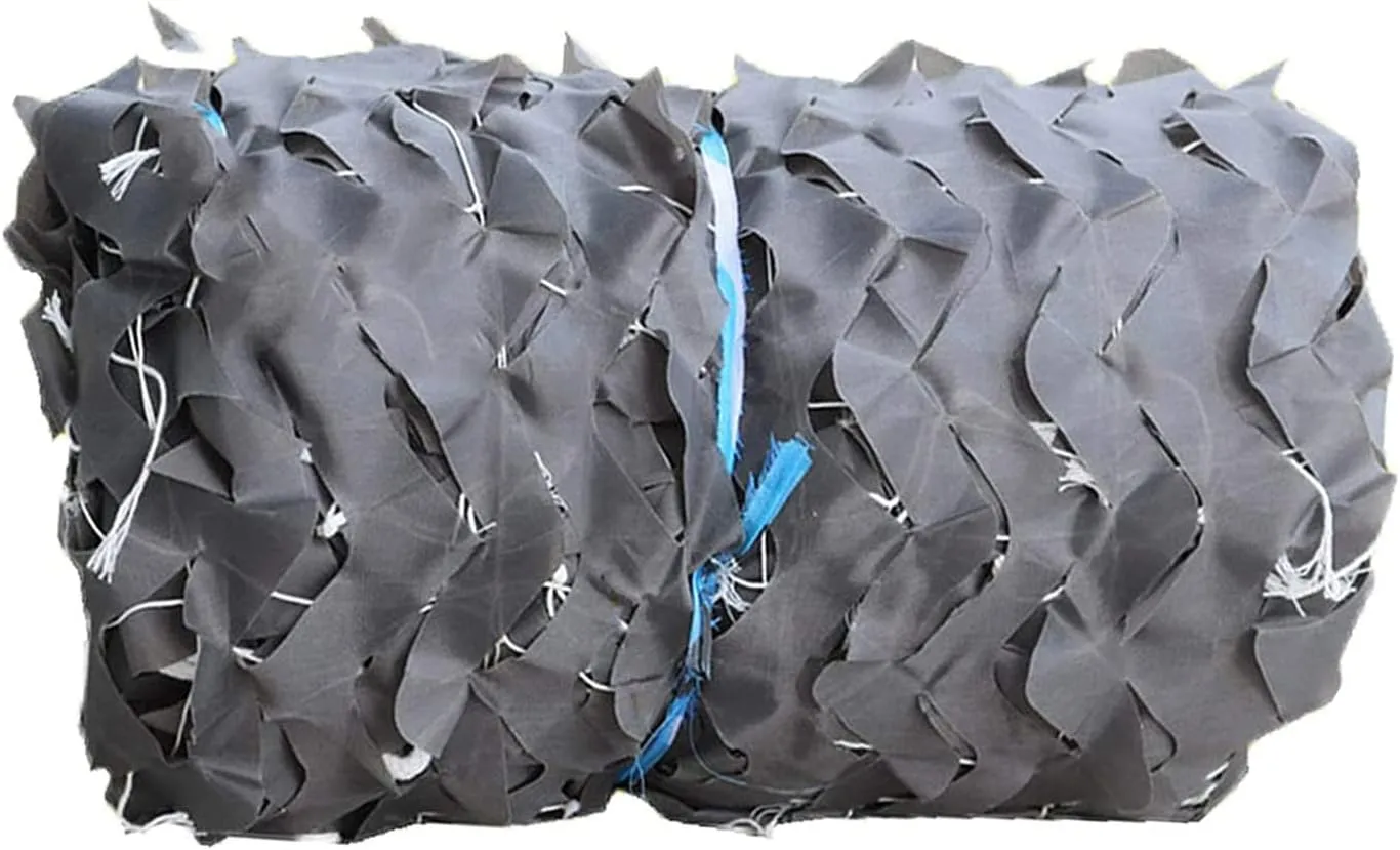 Camouflage Shade Netting, Large Bulk Roll Camo Net, Army Military Mesh, Grey Sun Protection Camouflage Net Cover, for Hunting, Tent, Garden, Various Sizes,3x5m(9.8 * 16.4ft)
