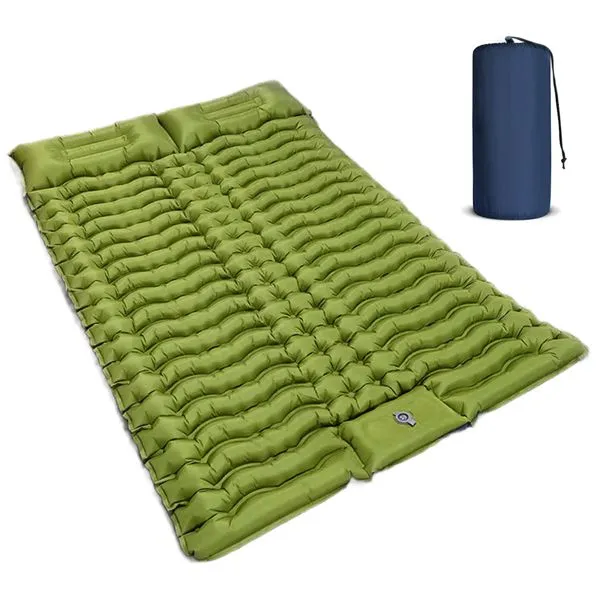 CampEase Built-in Foot-Pump Double Air Mattress with Built-In Pillow