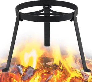 Campfire Tripod & Cooking Equipment - Heavy Duty Outdoor Fire Pit Stand, Portable Cast Iron Camping Open Fire Tripod Grill for Dutch Oven, Lodge, Firepit
