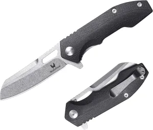 Camping Folding Knife - S35VN Powder Steel G10 Handle Comfortable Grip - Great for Cutting Hunting Hiking Survival, Father’s Day Gifts for Men Husband Dad. Include Sheath & Screwdriver