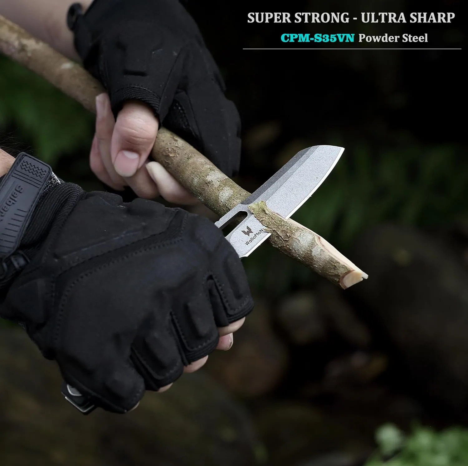 Camping Folding Knife - S35VN Powder Steel G10 Handle Comfortable Grip - Great for Cutting Hunting Hiking Survival, Father’s Day Gifts for Men Husband Dad. Include Sheath & Screwdriver