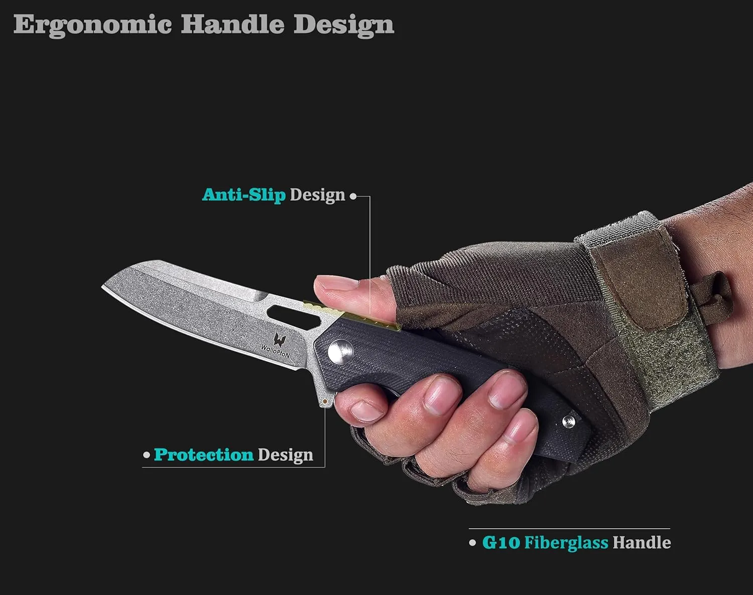 Camping Folding Knife - S35VN Powder Steel G10 Handle Comfortable Grip - Great for Cutting Hunting Hiking Survival, Father’s Day Gifts for Men Husband Dad. Include Sheath & Screwdriver