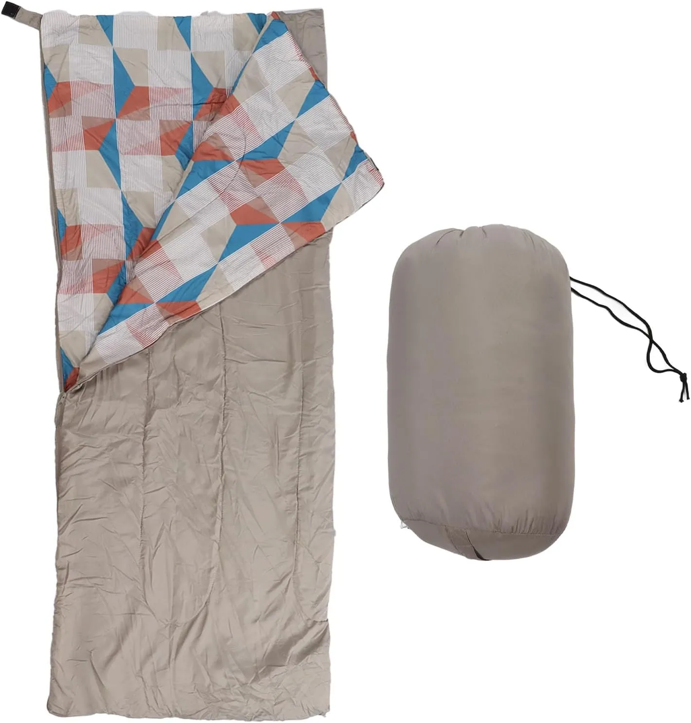 Camping Sleeping Bag, Lightweight and Warm, Stylish Color Combination, Adjustable Design, Separate Zipper for Feet Breathing, Made of Sturdy 190T Pongee and Cotton, Ideal