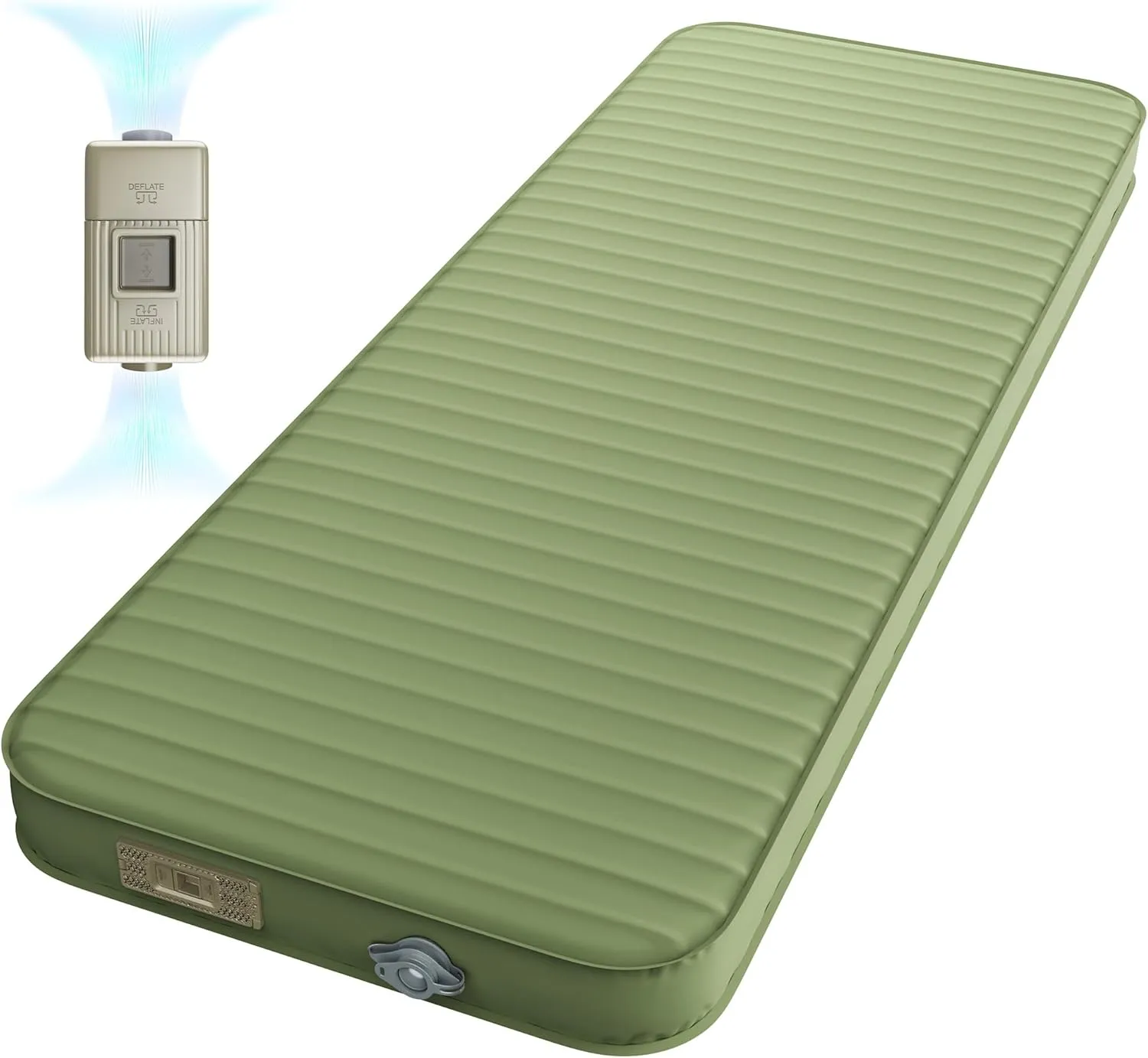 Camping Sleeping Pad, 4" Ultra-Thick Memory Foam Camping Mat with Built-in Electric Pump, 9.5 R-Value Insulated Self Inflating Air Mattress Sleeping Pads for Car Travel Tent Essentials