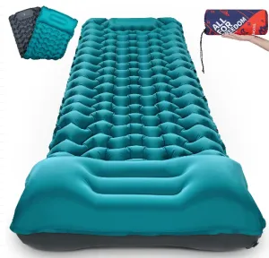 Camping Sleeping Pad with Pillow Extra Thick 3.9 Inch Ultralight Self Inflating Air Mat Compact Lightweight Sleep Mattress