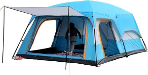 Camping Tents 8-12 Person Family Cabin Tent with 2 Room Weatherproof Instant Cabin Shelter with Rainfly & Carry Bag for Backpacking Hiking Car Traveling
