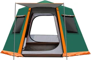Camping Tents Shelter Portable with Carry Bag Waterproof Hold 2-8 Persons Instant Setup Pop Up Tent with Top Rainfly UV Protection for Camping Hiking Mountaineering ( Color : Green , Size : Large )