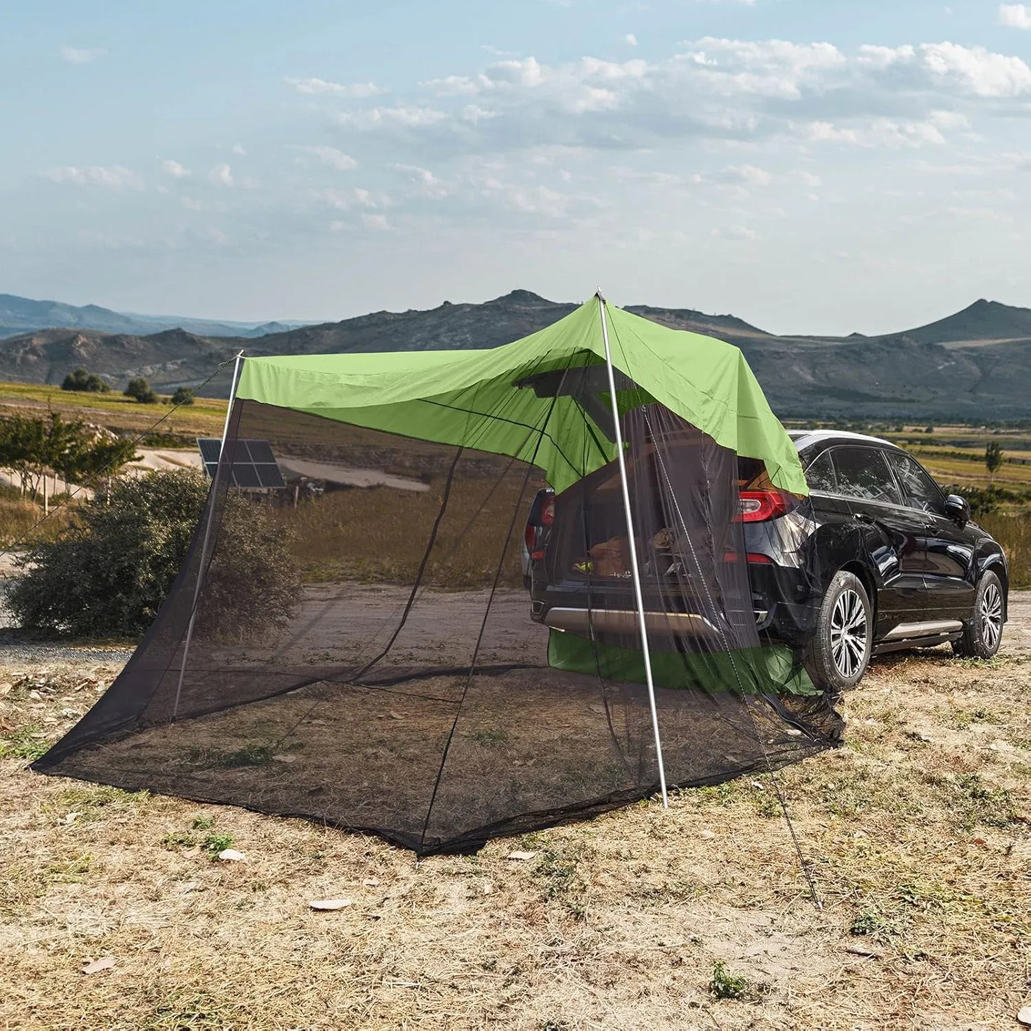 Camping Tent,SUV Tent 3-4 Person Family Camping Tent, Car Awning SUV Tailgate Tent with Rainfly and Carrying Bag, Universal Vehicle Sun Shelter for, Green
