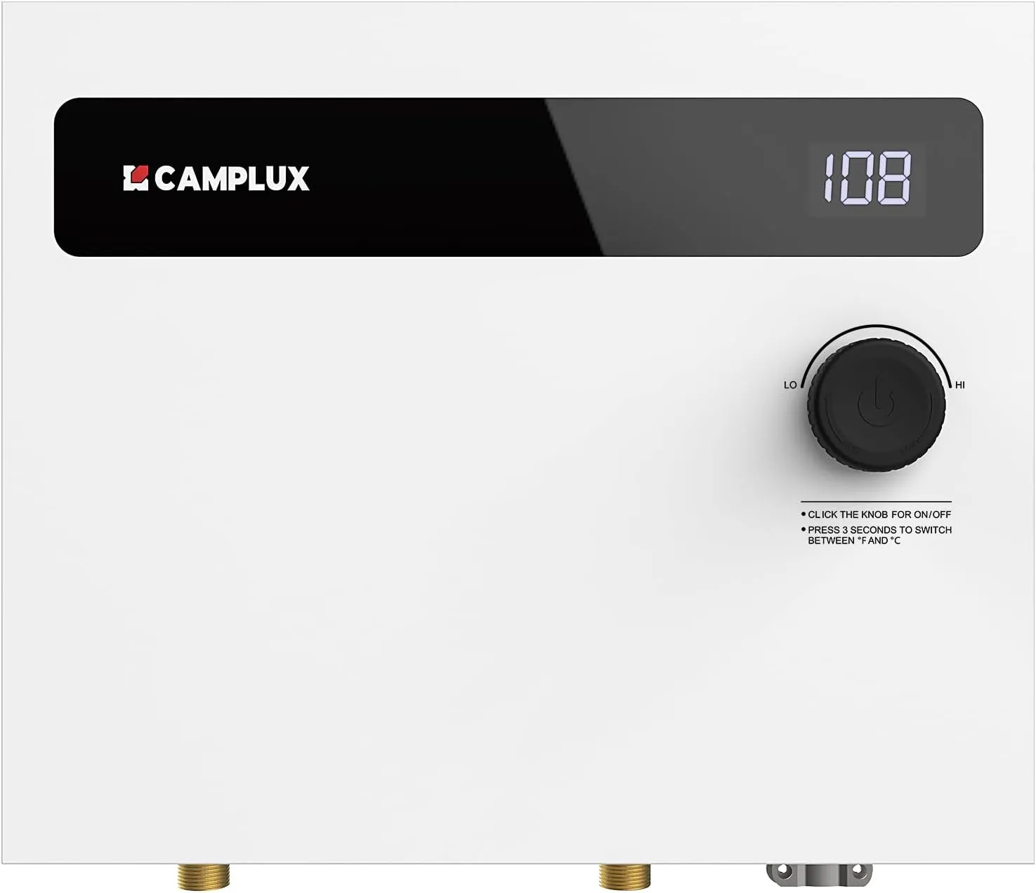 CAMPLUX Tankless Water Heater Electric 14kW 240 Volt, On Demand Instant Hot Water Heater with Self-Modulating Save Energy, Save Sapce, ETL Certificated, White