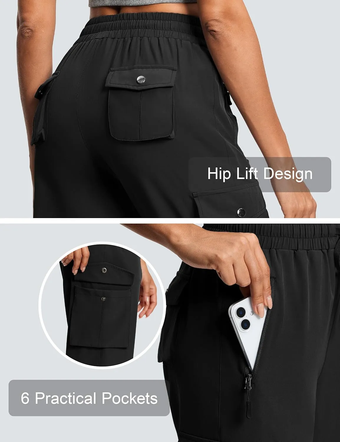 Capri Pants for Women Breathable UPF 50  Womens Cargo Capris for Summer with 8 Pockets for Hiking Travel Casual