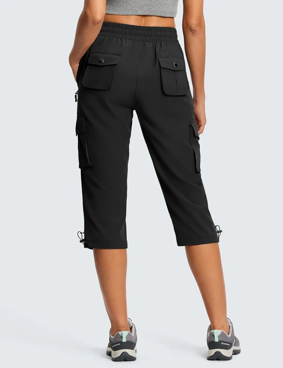 Capri Pants for Women Breathable UPF 50  Womens Cargo Capris for Summer with 8 Pockets for Hiking Travel Casual