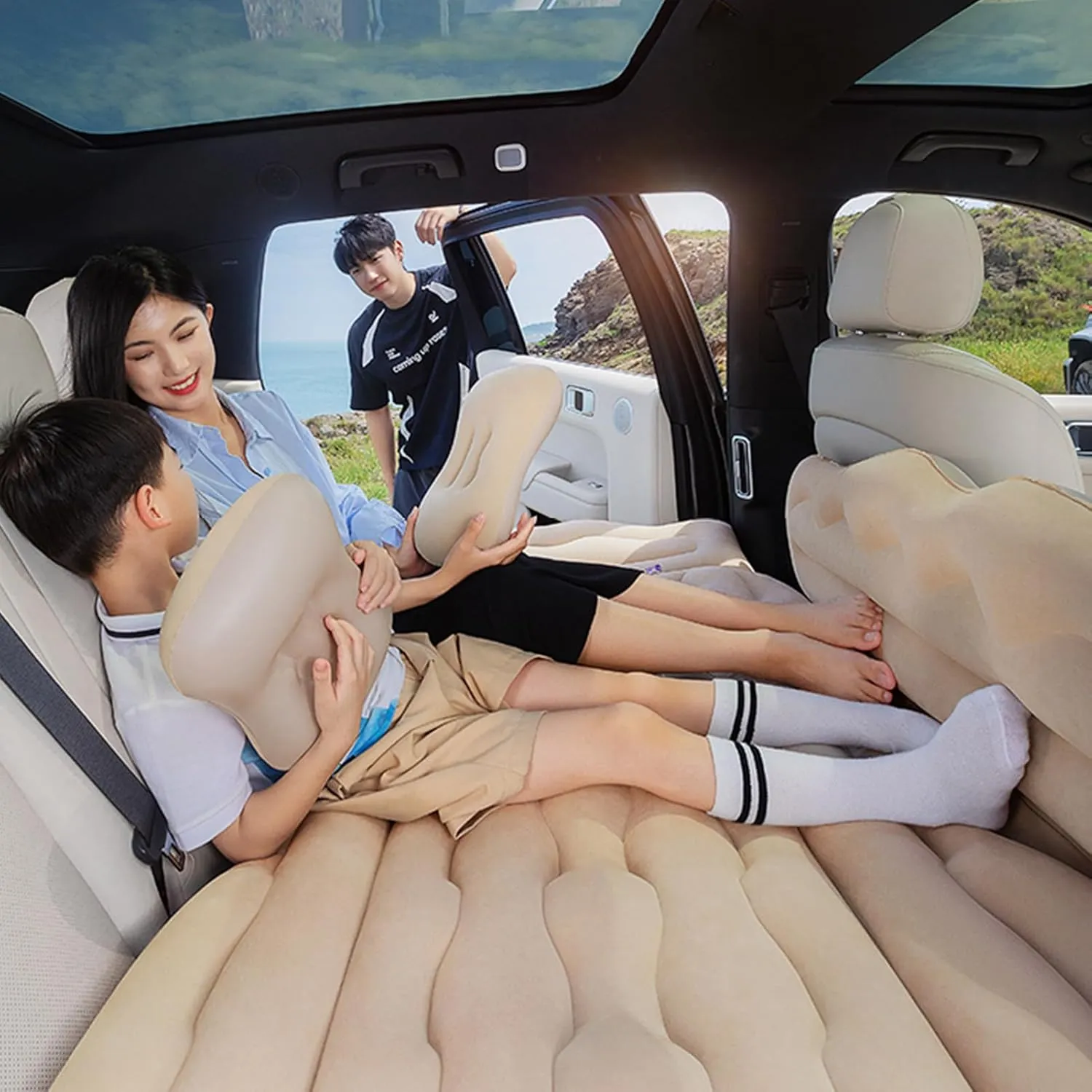Car Air Mattress for HAVAL H7(5seats) 2016 2017 2018 2019 2020 2021 2022 Thickened Durable Car Camping Air Mattress Bed with Air Pump Inflatable Sleeping Mat,C