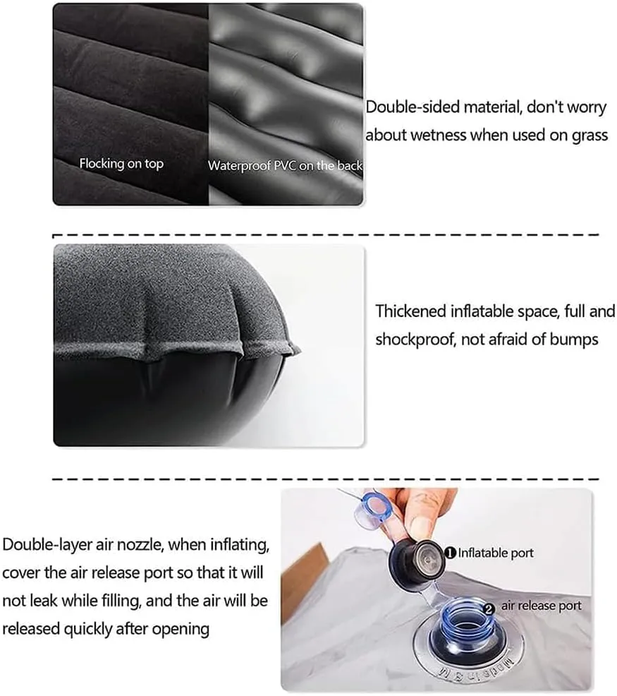 Car Inflatable Mattress for Accord 2018 2019 2020 2021 Rear Trunk Air Cushion Camping Travel Folding Self Inflating Sleeping Pad Back Seat Air Mattresses,Grey1