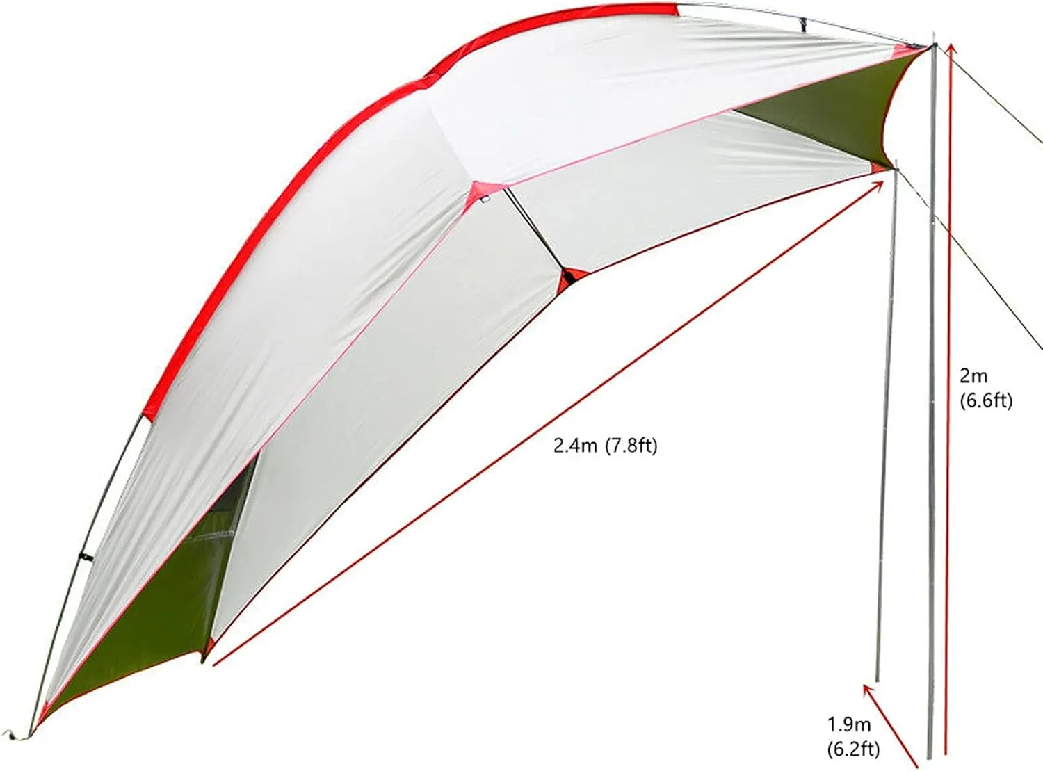 Car Tailgate Awning Tent Pickup Truck Canopy Camping Outdoor Sun Shelter Waterproof Rainfly SUV Minivan Hatchback Camper Trailer Rooftop