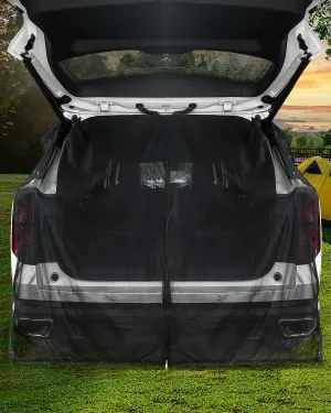 Car Tailgate Mosquito Net for SUV MPV, Quickwolf Car Camping Magnetic Mesh Screen Camping Tent Camping Accessories for Metal Tailgates(XL-67-59Inch)