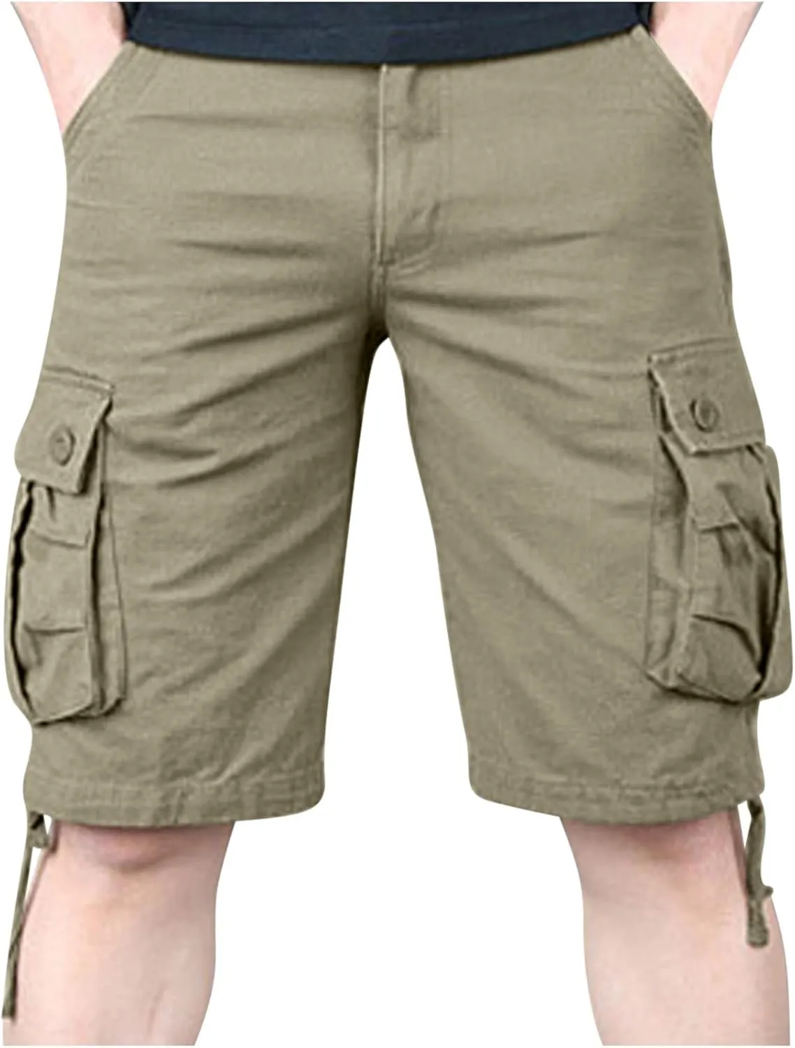Cargo Shorts for Men Stretch Waist Multi Pocket Causal Tooling Shorts Outdoor Sport Regular Fit Cotton Hiking Shorts