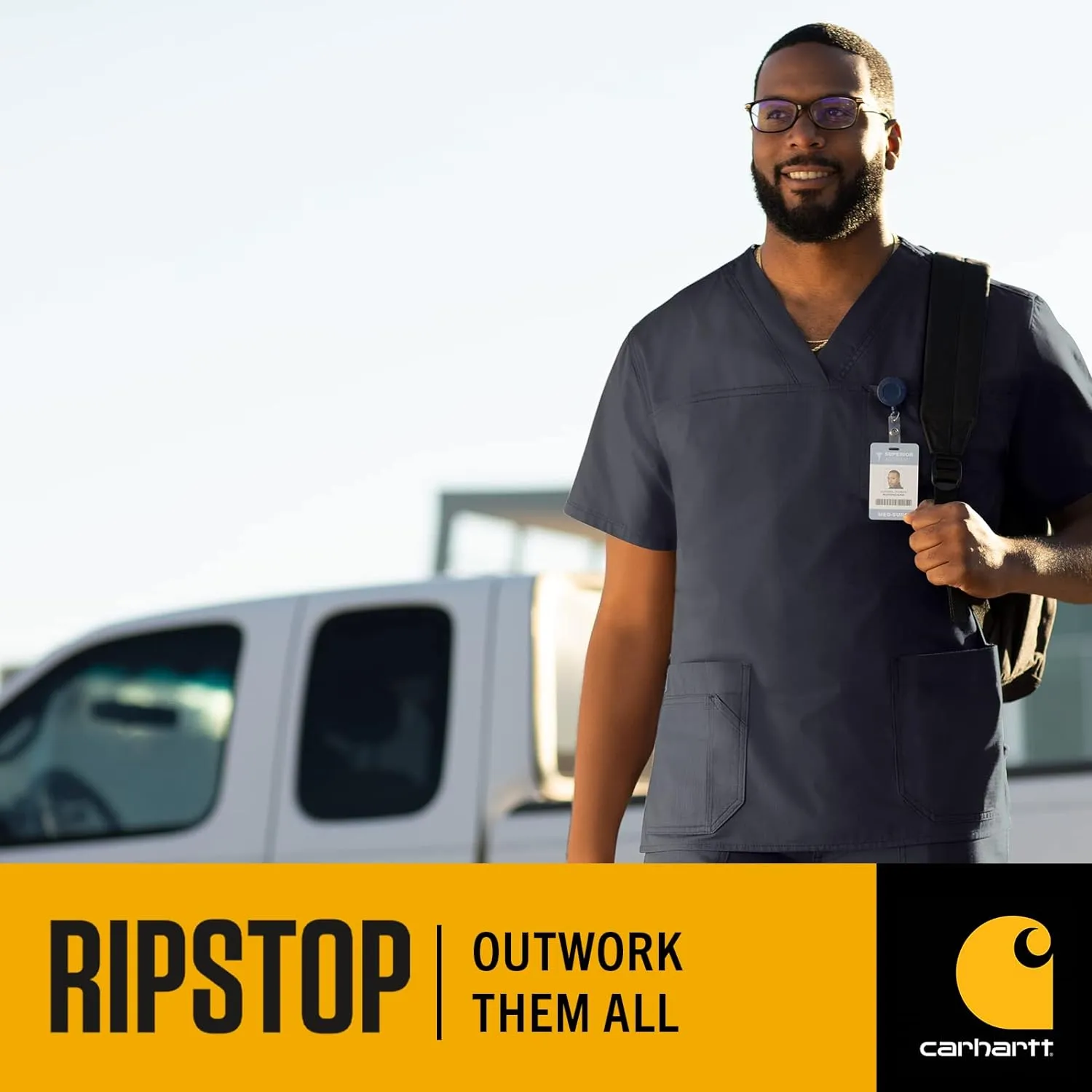 Carhartt Men's Ripstop Multi-Pocket Scrub Top