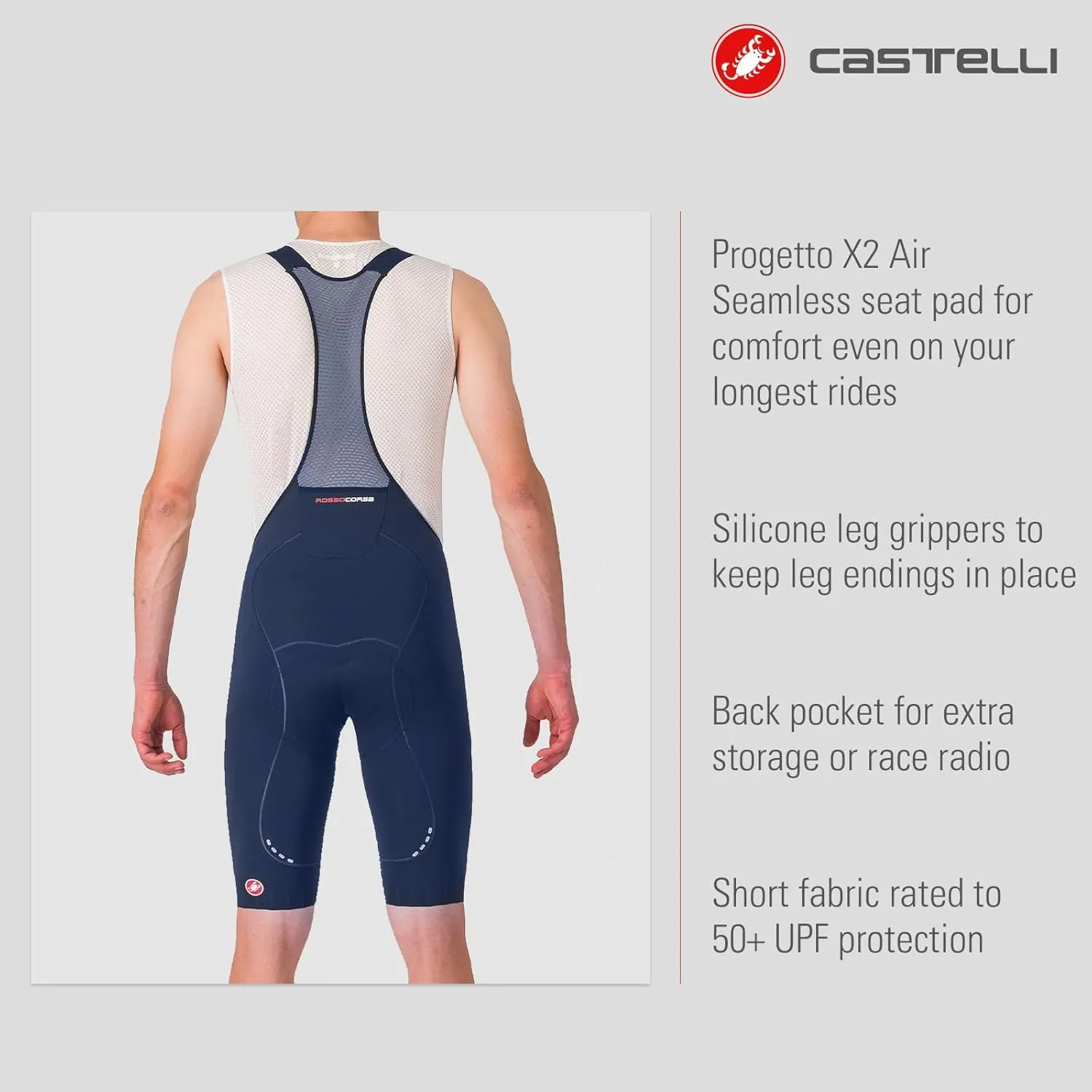 CASTELLI Men’s Free Aero Race S Bibshort, Aerodynamic Road Cycling Apparel,Pro-Level Seat Pad for Biking & Top-Level Racing