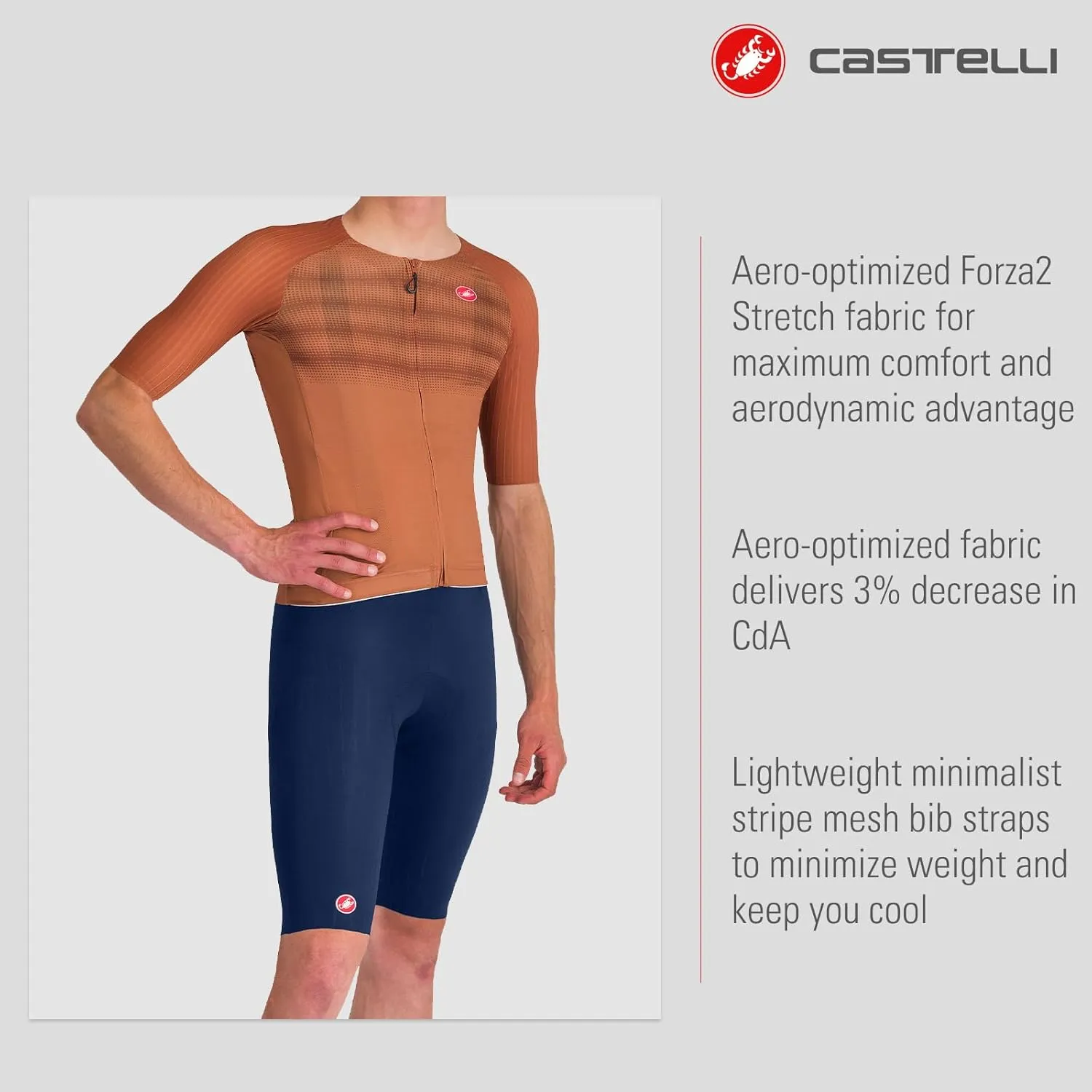 CASTELLI Men’s Free Aero Race S Bibshort, Aerodynamic Road Cycling Apparel,Pro-Level Seat Pad for Biking & Top-Level Racing