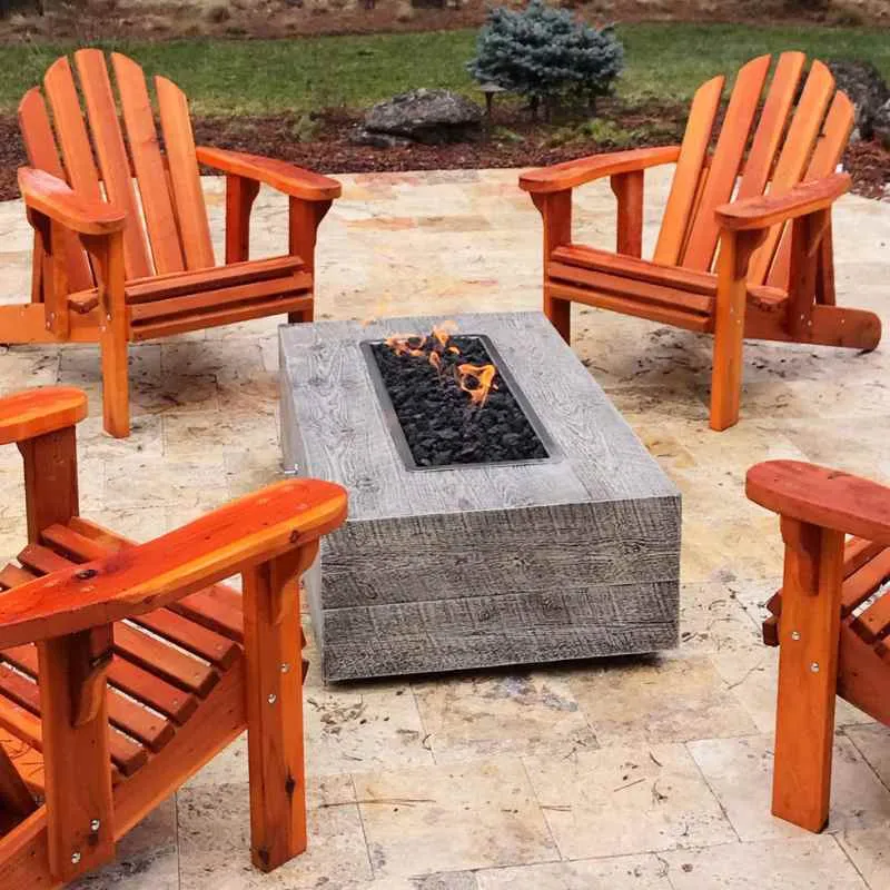 Cedar Park Fire Pit - Wood Grain Concrete | 120"