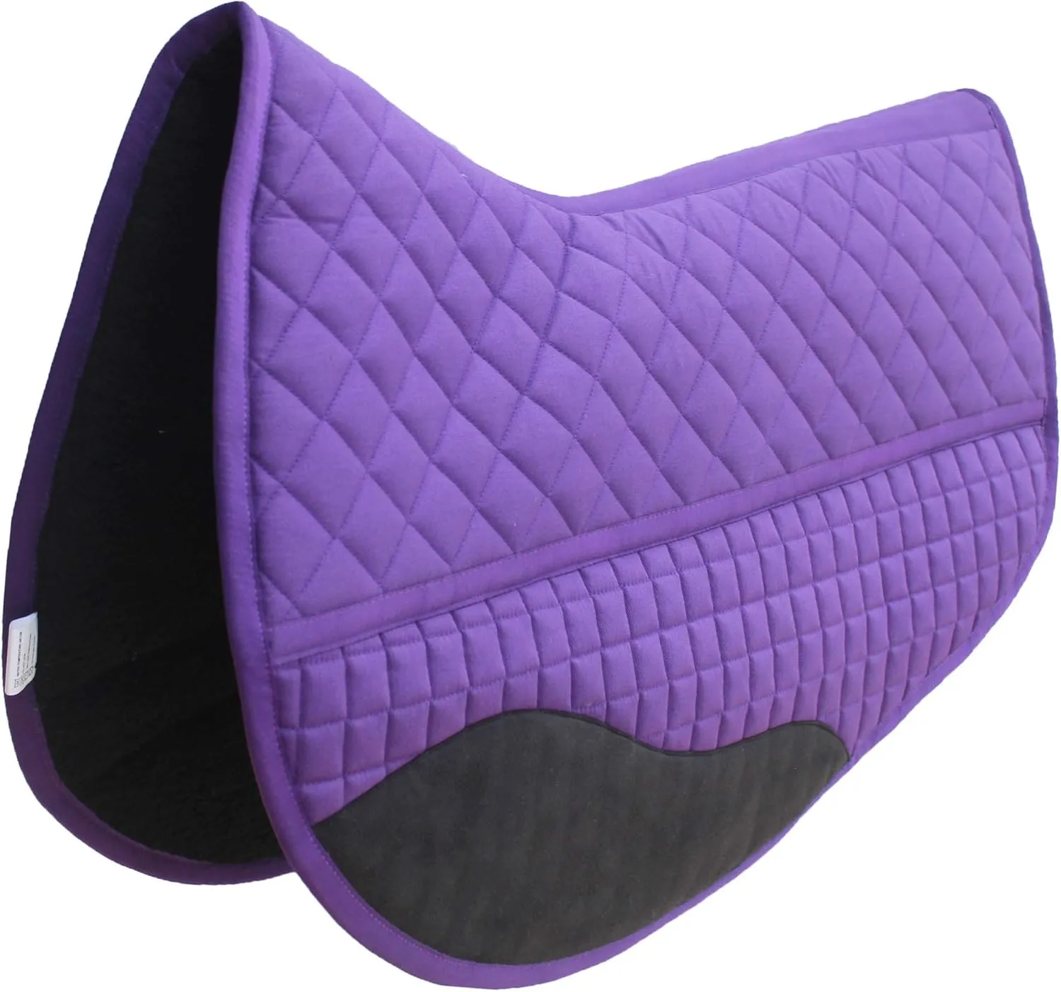 CHALLENGER Horse Western Quilted Fleece Lined Contoured Barrel Saddle Pad Black 39TS11