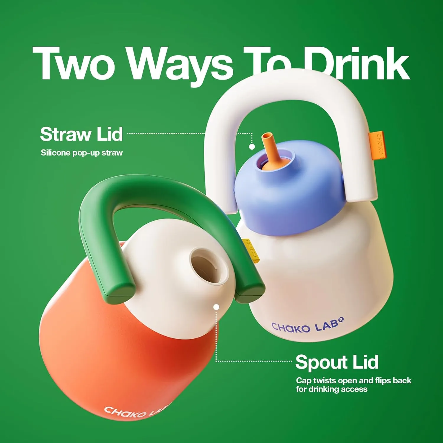Christmas Gift Water Bottle with Straw and Carry Handle | Wide Mouth vacuum insulated stainless steel Metal Thermos Bottles | Reusable, leak-proof and BPA-free | 33oz (Green&Red)