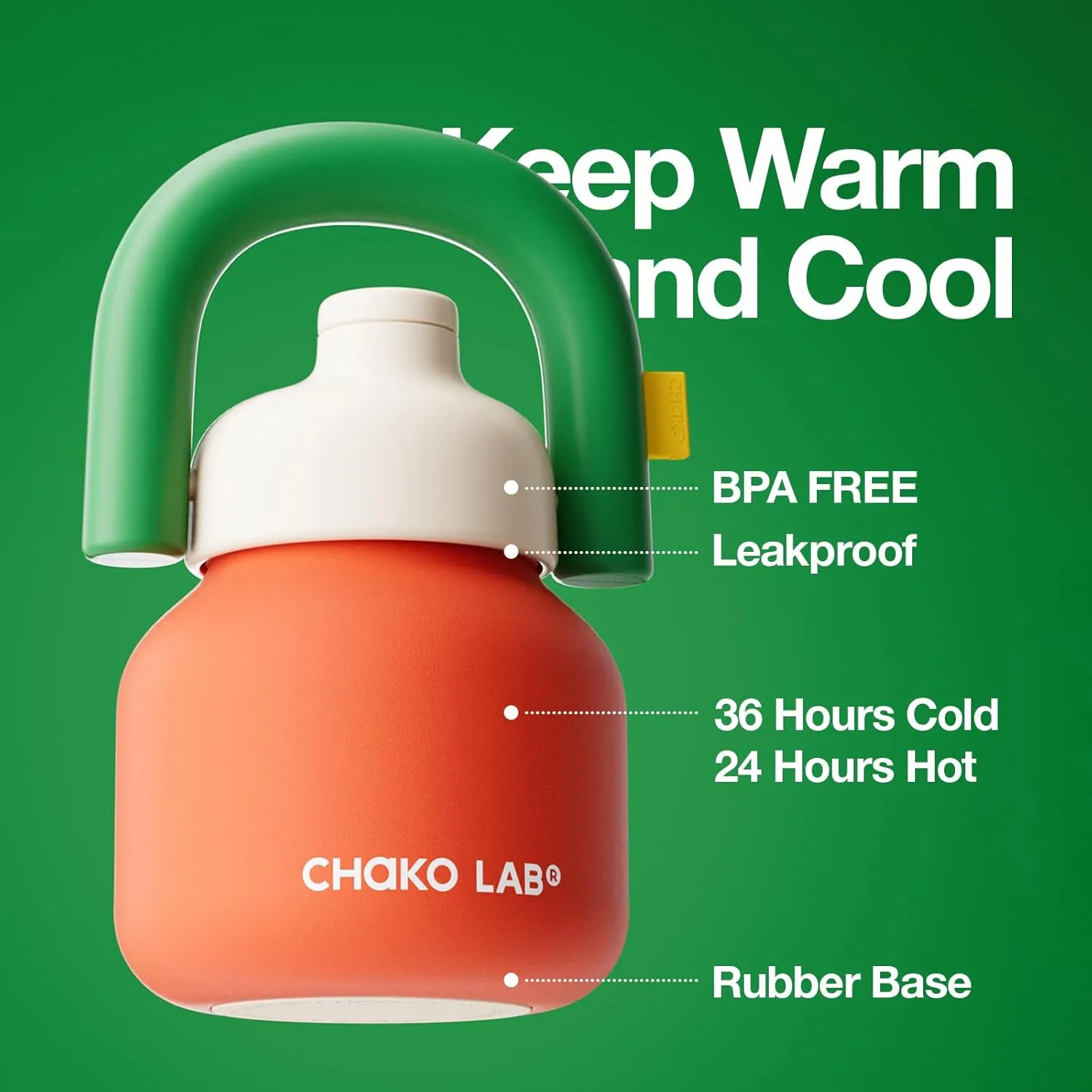 Christmas Gift Water Bottle with Straw and Carry Handle | Wide Mouth vacuum insulated stainless steel Metal Thermos Bottles | Reusable, leak-proof and BPA-free | 33oz (Green&Red)