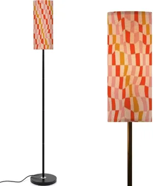 Christmas Wavy Groovy Checker Retro Holiday Fluid Abstract Modern Floor Lamp Minimalist Standing Lamps for Living Room LED Corner Lamp Remote Control Metal Pole Lamp for Bedroom, Reading