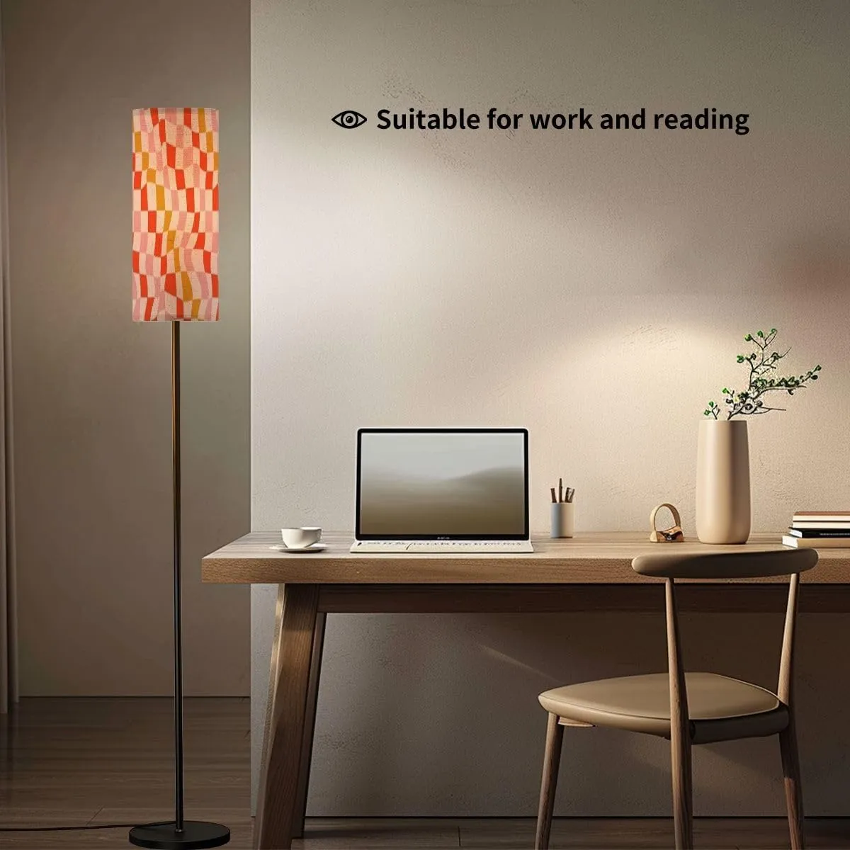 Christmas Wavy Groovy Checker Retro Holiday Fluid Abstract Modern Floor Lamp Minimalist Standing Lamps for Living Room LED Corner Lamp Remote Control Metal Pole Lamp for Bedroom, Reading