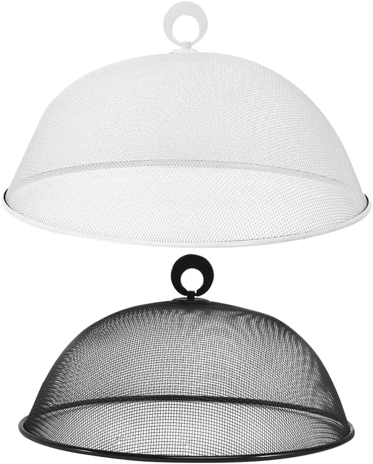 Ciieeo 2pcs Stainless Steel Mesh Food Cover Tent Protective Covers for Outdoor Dining Bbq and Picnics Food Dust Covers to Keep Away