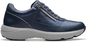 Clarks Women's Tivoli Zip Trainers, Navy Mix, 6.5 Women