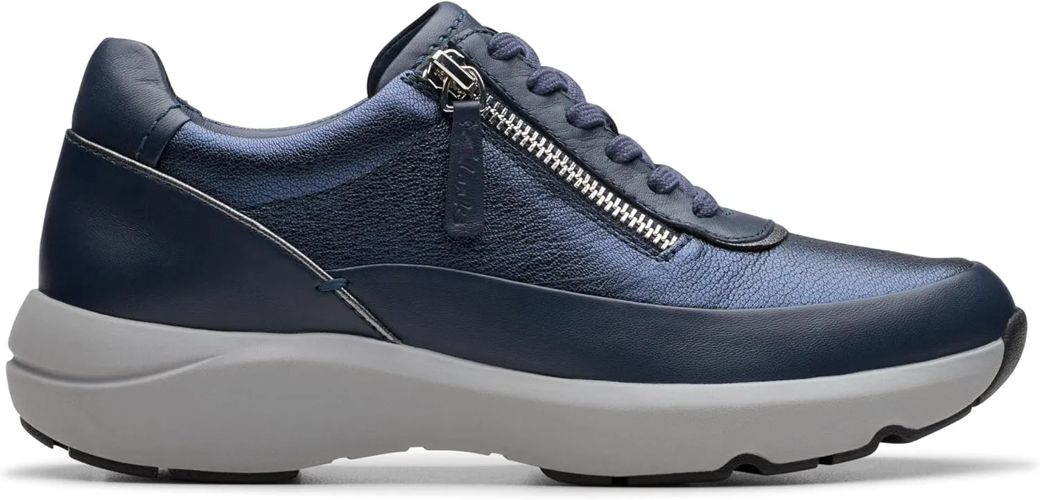 Clarks Women's Tivoli Zip Trainers, Navy Mix, 6.5 Women