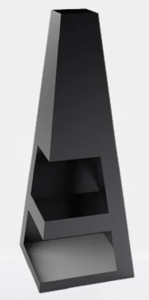 Classic Dual Chevron Pyramid Design Fire Pit Panel | Modern Fabrication Solid Steel Fire Wood Rack | Made in Canada – Model # WBFP647