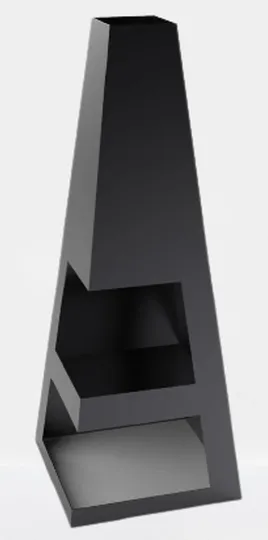 Classic Dual Chevron Pyramid Design Fire Pit Panel | Modern Fabrication Solid Steel Fire Wood Rack | Made in Canada – Model # WBFP647