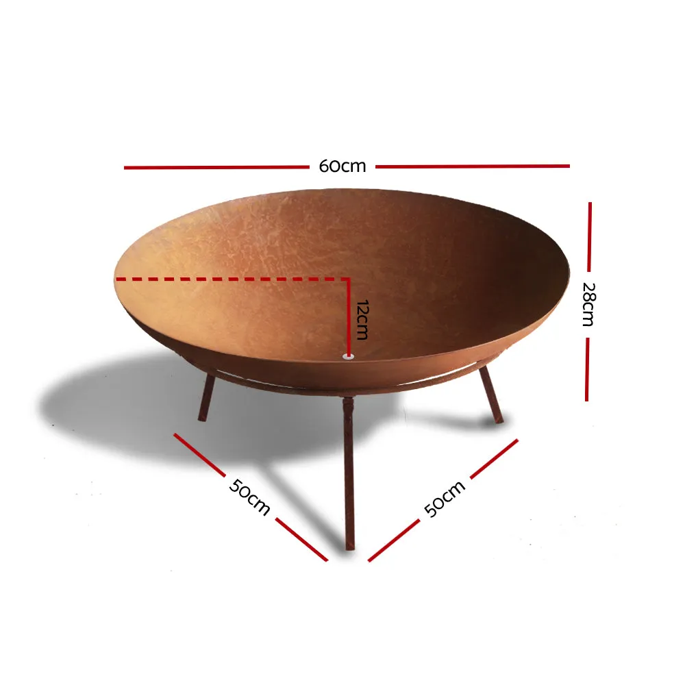 Classic Fire Pit (60cm) Iron Bowl - Oxidized Brown
