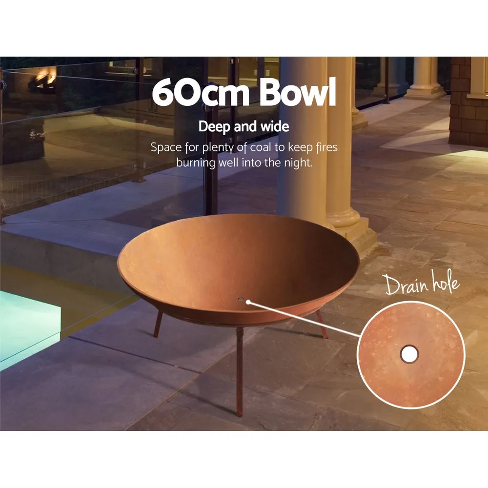 Classic Fire Pit (60cm) Iron Bowl - Oxidized Brown