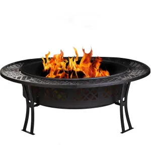 CobraCo Diamond Mesh Fire Pit with Screen and Cover FB8008 Lawn & Patio